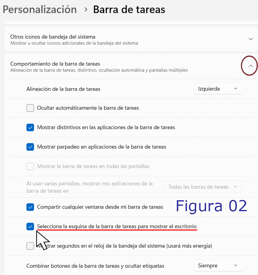 Recuperar el acceso al escritorio desde la barra de tareas en Windows 11