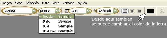 Cambiar Tipo de Letra, Grosor, Tamaño y Color en Photoshop