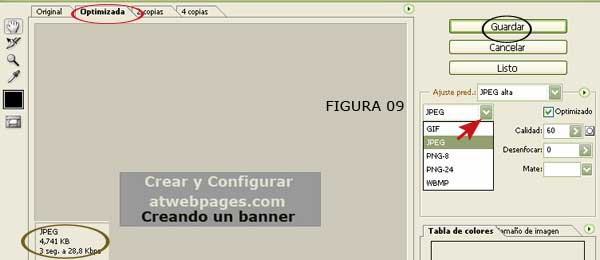 Guardar un banner para la web en Photoshop