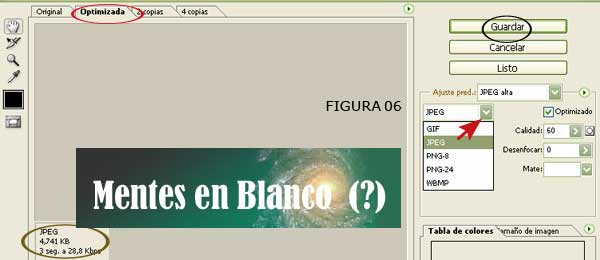 Guardar un banner para la web en Photoshop
