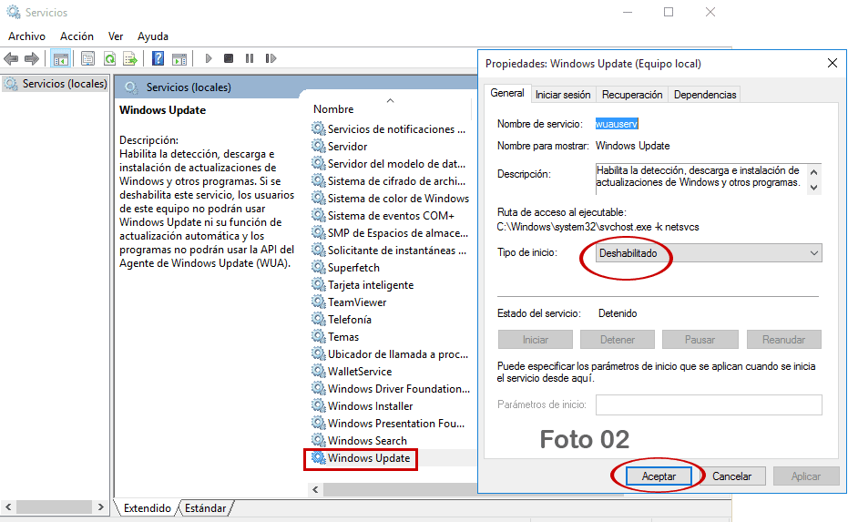 Bloquear Actualizaciones en Windows